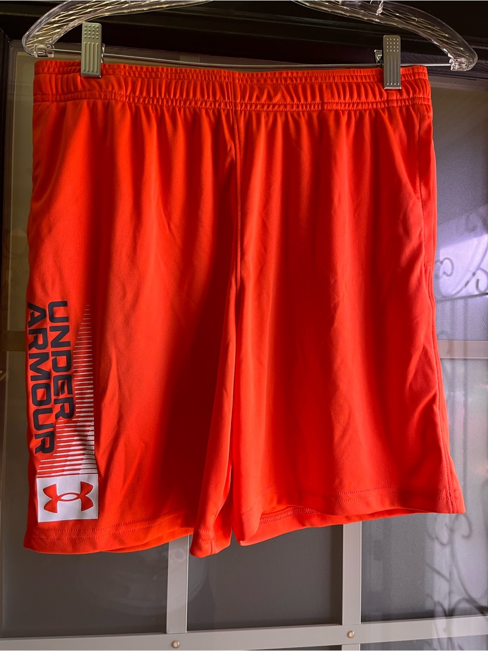 Youth boys Under Armour Orange Athletic Shorts
